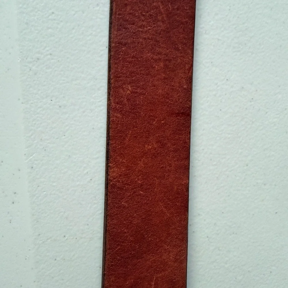 Polo Ralph Lauren Leather Belt 34 Brown Cross Stitch Brass Buckle 405070171-236